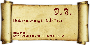 Debreczenyi Nóra névjegykártya